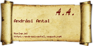 Andrási Antal névjegykártya